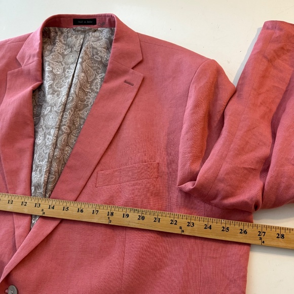 Lauren Ralph Lauren Black Label Light Pink 100% Linen Blazer Suit Jacket Men 52R - Picture 7 of 11